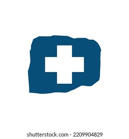Medizinisches Logo-Design mit Karte. Abstraktes Logo-Design