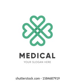 Medical logo design : take care with heart concept