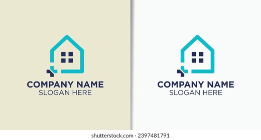 medical logo design template, health home logo inspiration