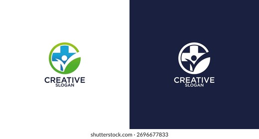 Icono de Vector de diseño de logotipo médico Personas