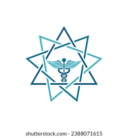 Medical Logo. Features a 9-pointed star with medical symbols. Very suitable for the health and medical industry.