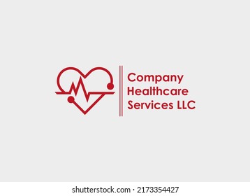 Medical logo. Geometric Shape Heart with Stethoscope . Usable for Medical, Health care, Business Logos. Flat Vector Design Template Element