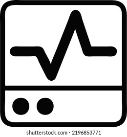 medical logo with heart beat graph made with simple lines and curves