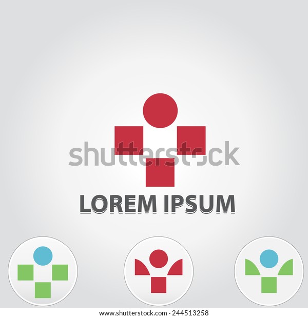 Medical logo icon design with concept of healthcare\
or people like logo