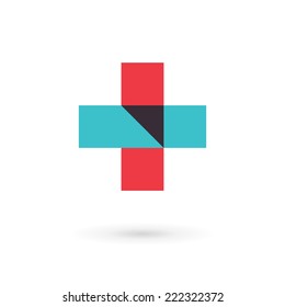 Medical Logo Icon Design Template With Cross And Plus. Vector Sign. 