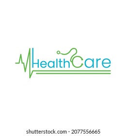 Medical logo icon vector template. Medical logo with letter C symbol as stethoscope and heartbeat line in simple modern lettering.