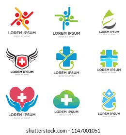 Medical logo icons set. Icons for medicine, healthcare, pharmacy, veterinarian, dentist. Easy editable for Your design