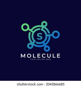 Medical Logo. Initial Letter S Molecule Logo Design Template Element.