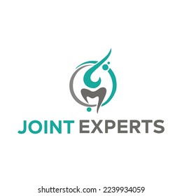 medical logo, joint expert, orthopedic, bone in letter, knee vector, Je letter bone