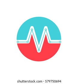 Medical logo Letter M cardio