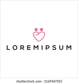 Medical logo love heart two people