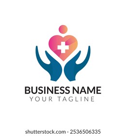 Logotipo médico abstrato minimalista moderno modelo de design de logotipo colorido