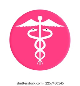 medical logo pink button type on Pink