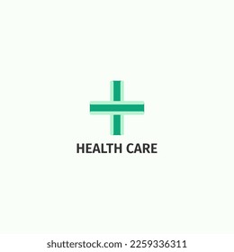 Logo médico con forma de signo más.