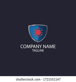 Medical logo with shielding and bacterial elements. Can be used for icons.