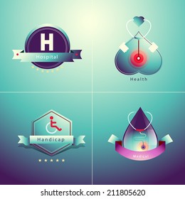 Medical logo and tag background. vector illustration.