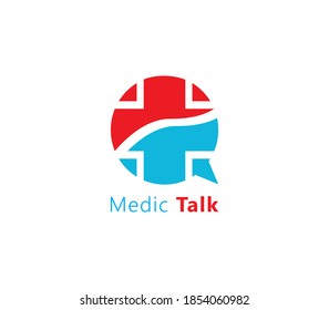 Medical logo, Talk style healthy symbol on white background design vector template element