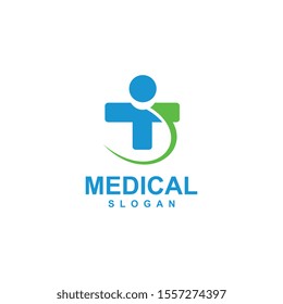 Medical logo template, healthy design icon vector