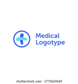 Medical logo template. Plus icon