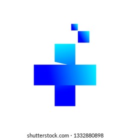 medical logo vector blue color
