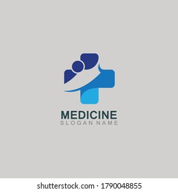 Medical logotype health care design cross illustration template