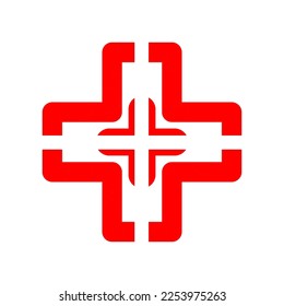 medical logotype Red Cross template On white