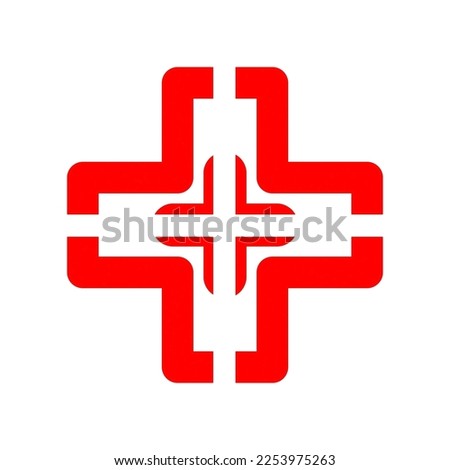 medical logotype Red Cross template On white