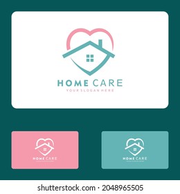 Medical Love House care Logo set vector icon illustration design