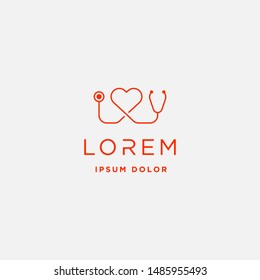 Medical Love Logo Design Vector isolated icon