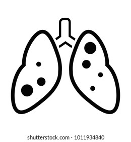 medical lung simple line icon
