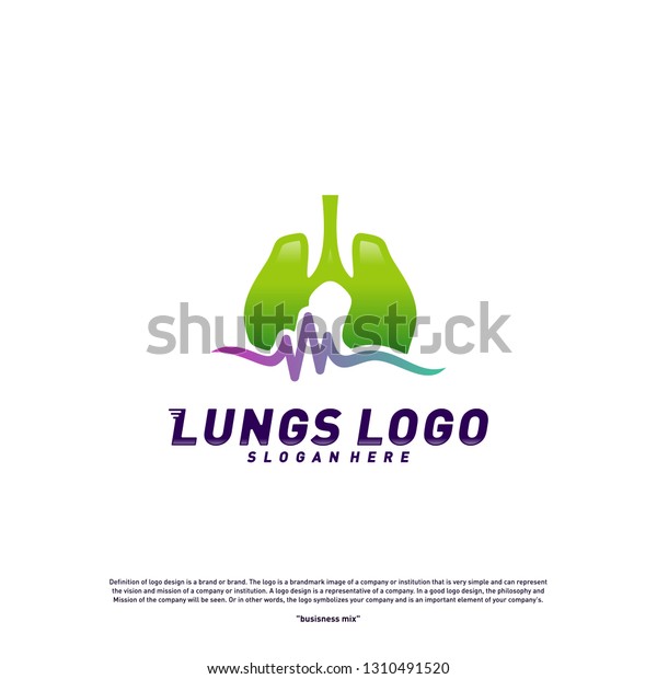 Medical Lungs Logo Design Concepthealth Lungs Stock Vector