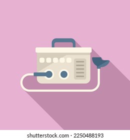 Medical machine icon flat vector. Respiratory oxygen. Care device