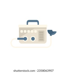 Medical machine icon flat vector. Respiratory oxygen. Care device isolated