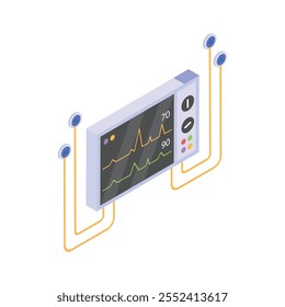 Medical machine on stand for monitoring heart rate and vitals