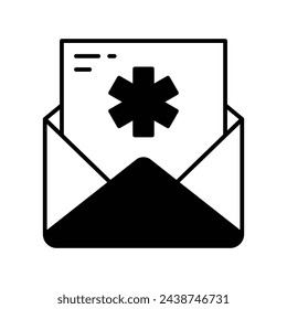 Medical Mail icon vector strock illustration