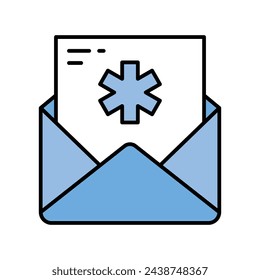 Icono de correo médico ilustración vectorial
