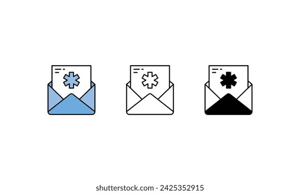 Medical Mail icons vector strock illustration