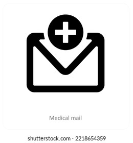 Medical Mail And News Icon Concept