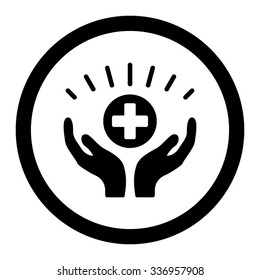 Medical Maintenance vector icon. Style is flat rounded symbol, black color, rounded angles, white background.