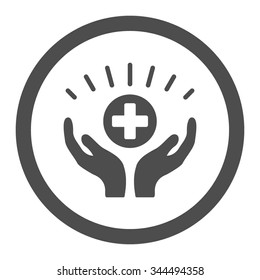 Medical Maintenance vector icon. Style is flat rounded symbol, gray color, rounded angles, white background.