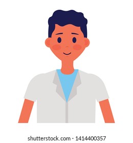 medical man practitioner character staff vector illustration