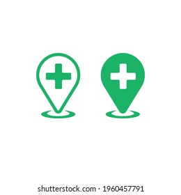 Medical map marker icon vector illustration