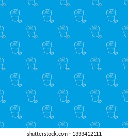 Medical marijuana bottle and tablet pattern vector seamless blue repeat for any use