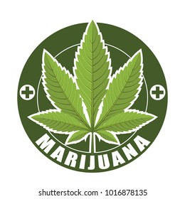 Medical Marijuana, Cannabis Green Leaf Logo. Vector Illustration.