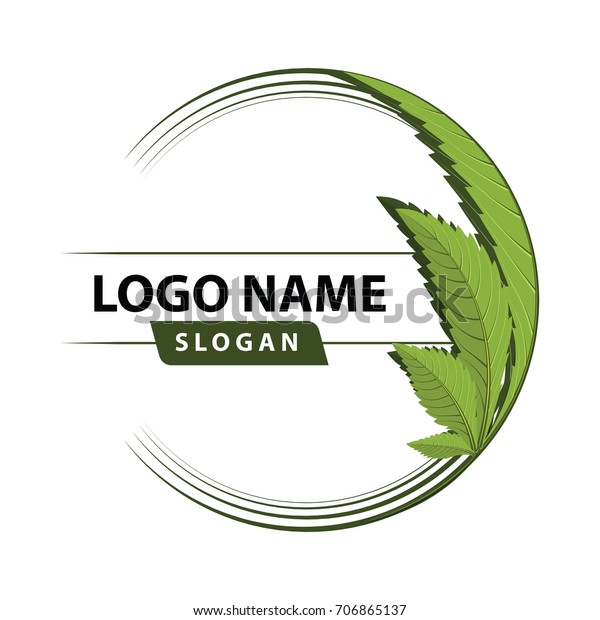 医療用マリファナ 大麻は緑の葉のロゴ ベクターイラスト のベクター画像素材 ロイヤリティフリー