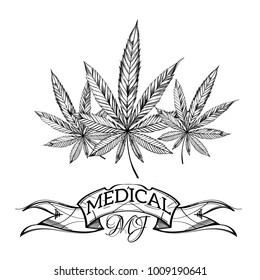 Medical Marijuana Cannabis Leaves Outline Vector Stock Vector (Royalty ...