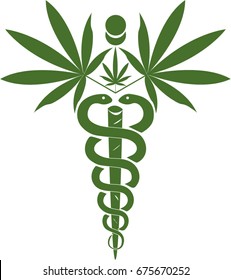 Medical Marijuana, Cannabis Medical Symbol Icon Illustration