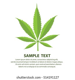 Medical marijuana cannabis vector flat