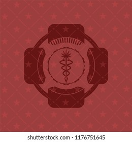medical marijuana icon inside red emblem