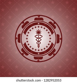 medical marijuana icon inside red emblem